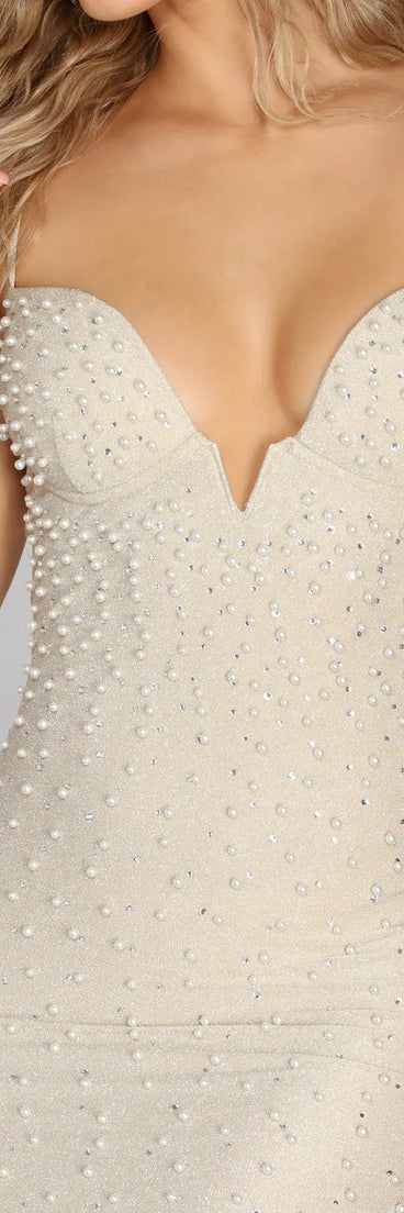 Atta Pearl Glitter Mini Dress