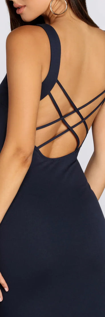 Cross Back Detail Midi Dress