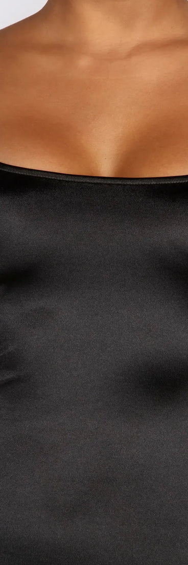 Adore Me Rhinestone Satin Mini Dress