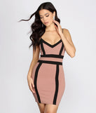 Color Block Crepe Mini Dress