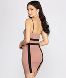 Color Block Crepe Mini Dress