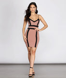 Color Block Crepe Mini Dress