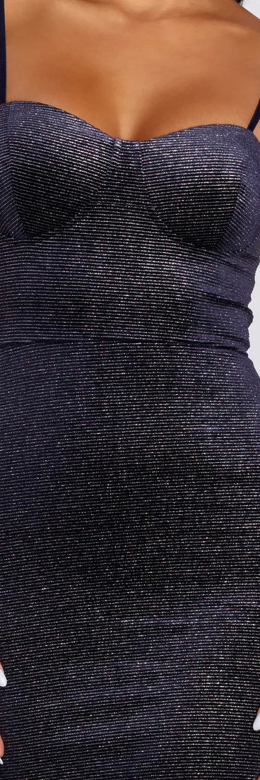 One Wish Glitter Knit Mini Dress