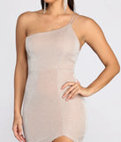 Sparkle Queen Glitter One Shoulder Mini Dress