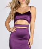 Sleek Cut Out Satin Dress