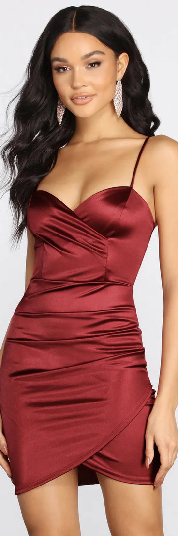 Glossy Satin Mini Dress