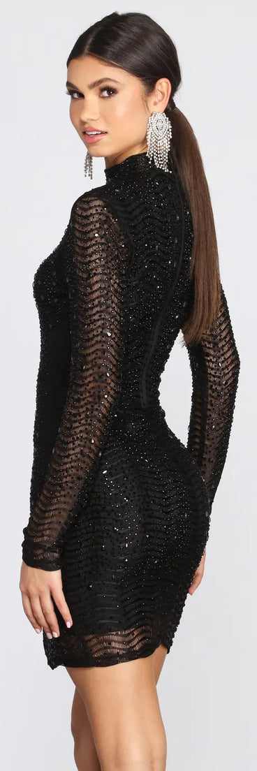 Capture The Spotlight Heat Stone Mini Dress