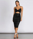 Metallic Muse Ruched Midi Dress