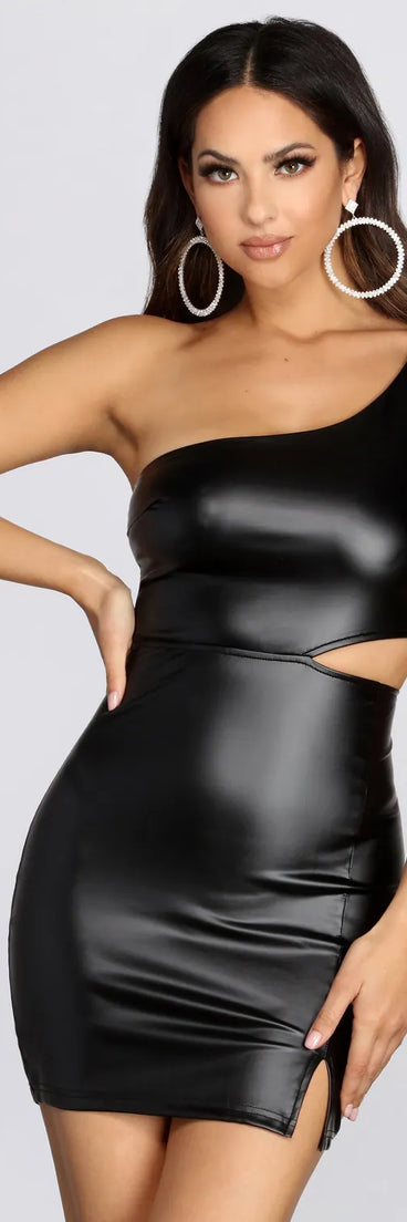 Make The Cutout Faux Leather Mini Dress