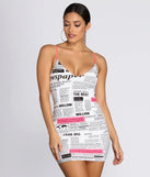 All In Knit Together Newspaper Mini Dress