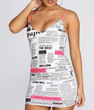 All In Knit Together Newspaper Mini Dress