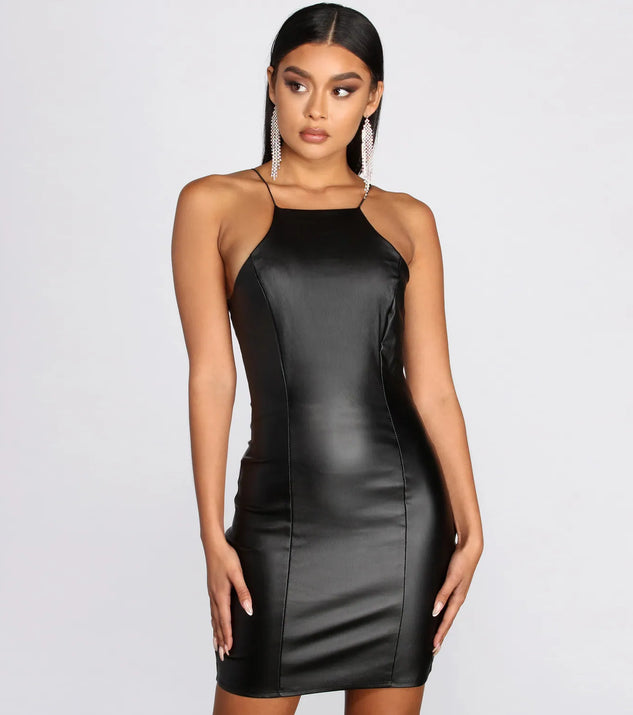 Keep It Edgy Faux Leather Mini Dress | Windsor