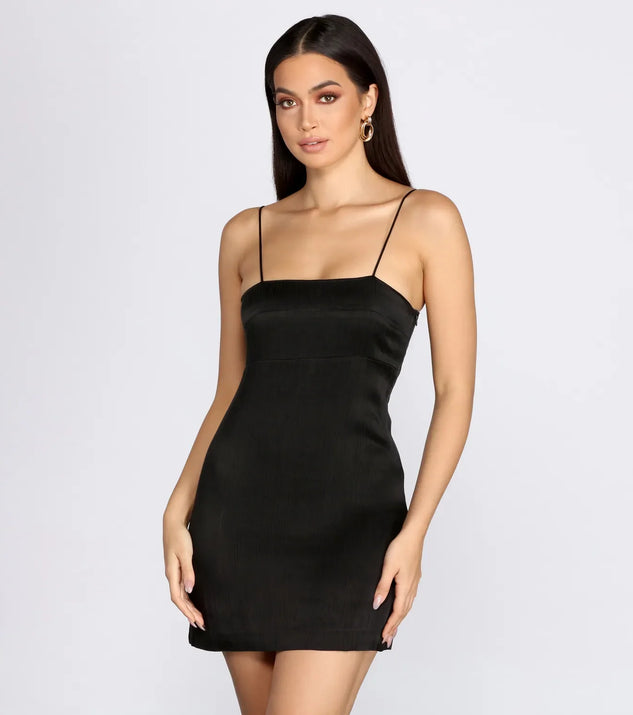 Feeling Stunning Satin Mini Dress
