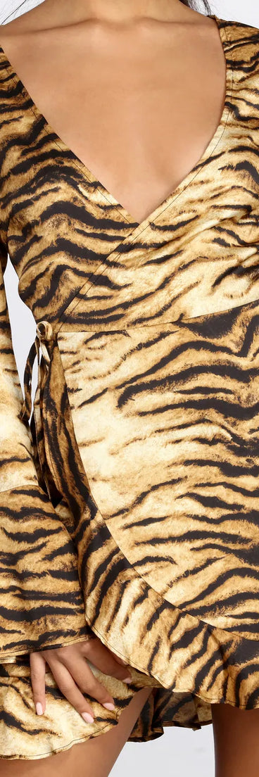 Fierce And Fiesty Wrap Mini Dress