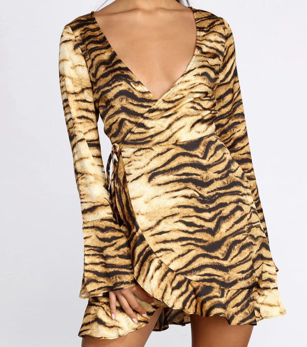 Fierce And Fiesty Wrap Mini Dress