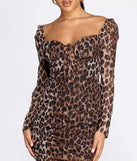 Metallic Leopard Ruched Mini Dress