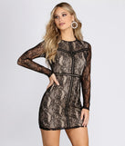 Lace Crew Neck Mini Dress