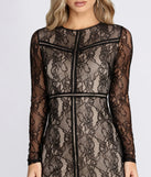 Lace Crew Neck Mini Dress