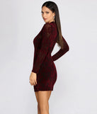 Velvet Allure Mock Neck Mini Dress