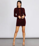 Velvet Allure Mock Neck Mini Dress