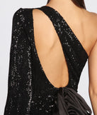 One Sided Sequin One Shoulder Mini Dress