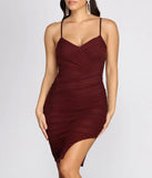 In A Ruche Mesh Midi Dress