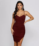 In A Ruche Mesh Midi Dress