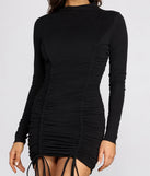 Just A Mini Mock Neck Dress
