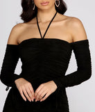 Ruching Into It Off Shoulder Mini Dress