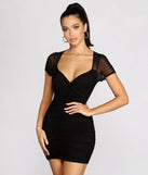 Mesh Is More Ruched Mini Dress