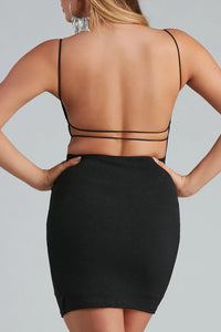 moment to shine open back glitter dress Moment To Shine Open Back Glitter Dress