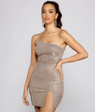 Glittery Babe One Shoulder Mini Dress