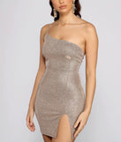 Glittery Babe One Shoulder Mini Dress