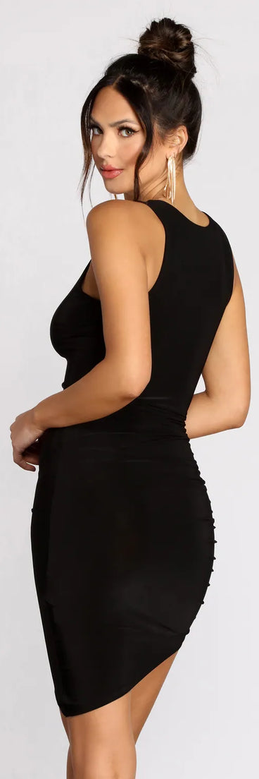 Follow My Lead Asymmetric Mini Dress