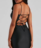 Sleek And Chic Stunner Lace-Up Back Dress