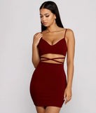 Go All Out Waist Cut Out Crepe Mini Dress