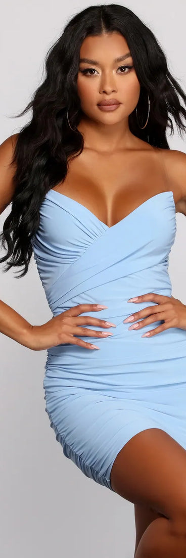 Look At Her Ruched Mini Dress