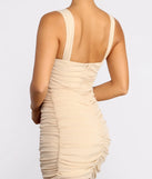 Meant To Be Mesh Ruched Mini Dress