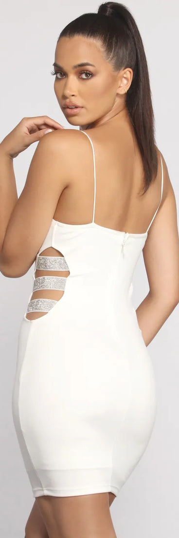 Fine In Rhinestone Mini Dress