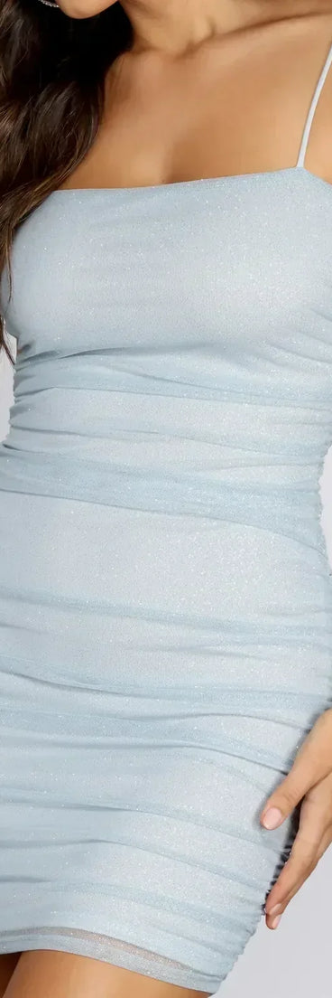 Gorgeous In Glitter Mini Dress