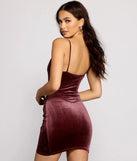 So Lovely Velvet Cowl Neck Asymmetrical Mini Dress