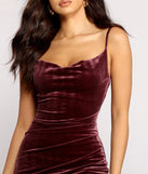 So Lovely Velvet Cowl Neck Asymmetrical Mini Dress