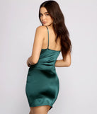 Sleek Satin Asymmetrical Wrap Front Mini Dress