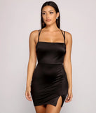 Sleek And Strappy Satin Mini Dress