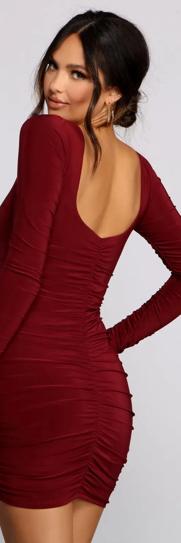 Keeping Knit Sultry Long Sleeve Mini Dress