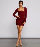 Keeping Knit Sultry Long Sleeve Mini Dress