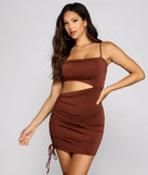 Hard To Get Ruched Cutout Mini Dress