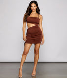 Hard To Get Ruched Cutout Mini Dress