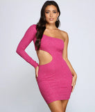 The A-List One Shoulder Glitter Dress