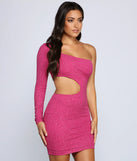 The A-List One Shoulder Glitter Dress